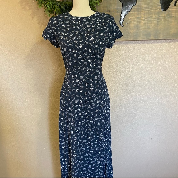 Lulus New Desires Navy Blue Floral Print Backless Maxi Dress - Picture 3 of 11